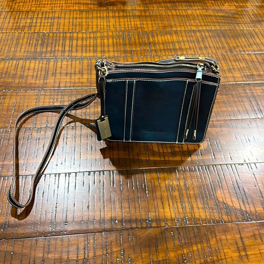 Simply Noelle black square crossbody organizer purse bag